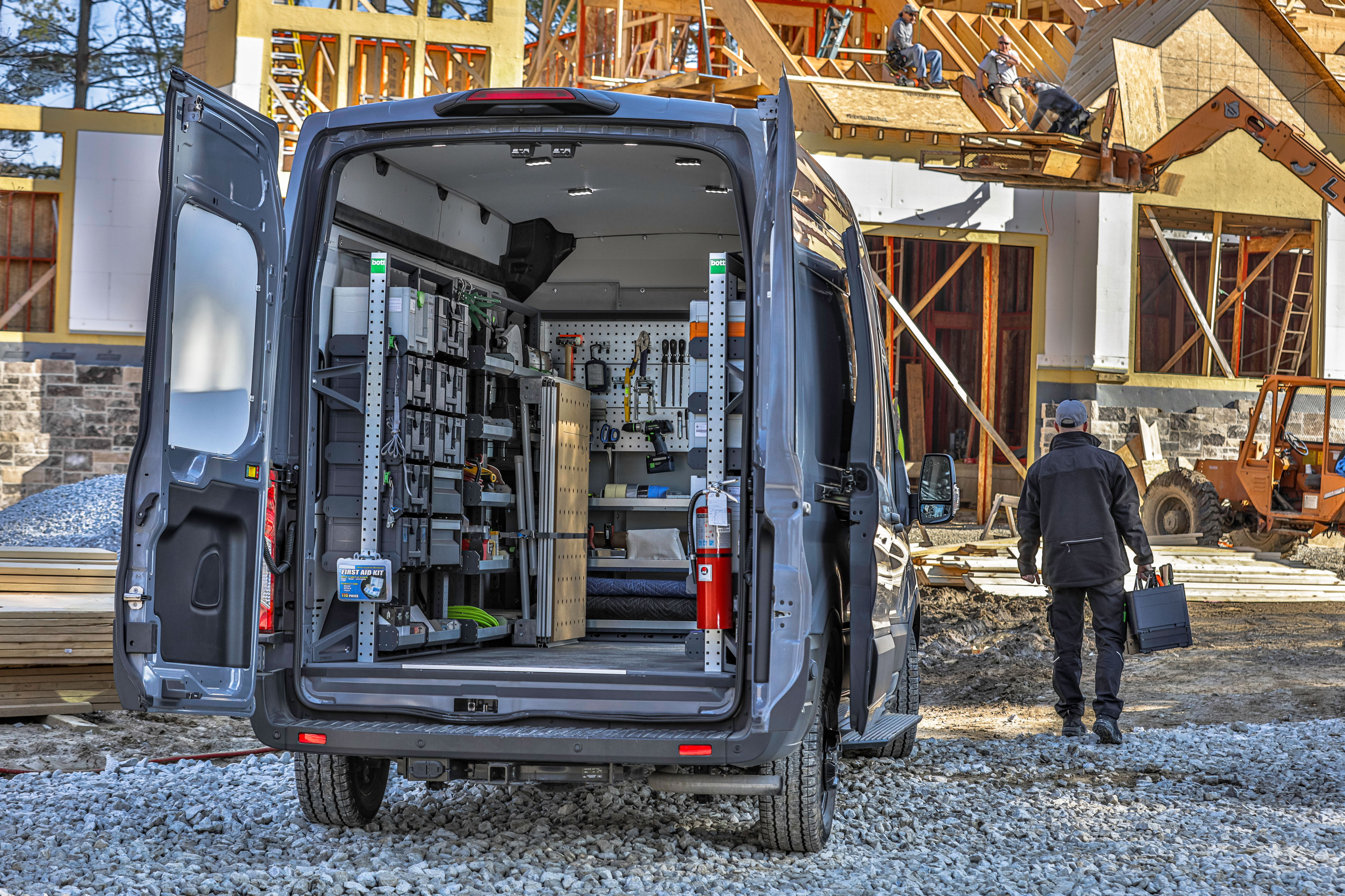 Van shelving for construction workers